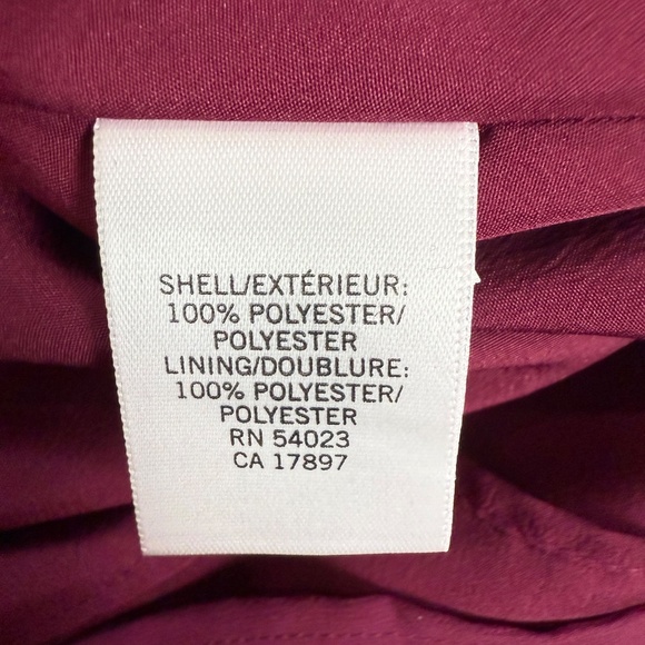 Banana Republic Women's Chiffon Burgundy Dress, Party, Wedding Guest, NWT Sz 14 - Picture 10 of 12